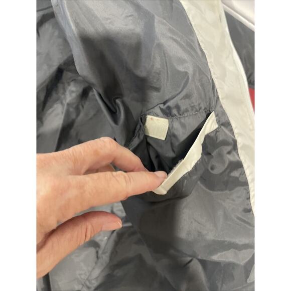 Fila Puffer Jacket XXL Zip Pocket Color Block Street Wear Tennis Euro Red Blue - Picture 14 of 15